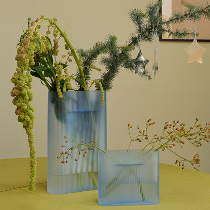 Ridge Vase by Muuto - Light Blue Frosted Glass