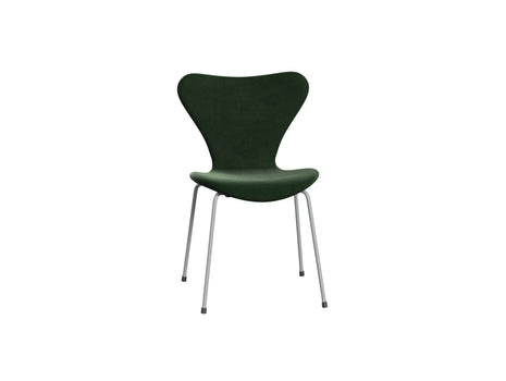 Series 7™ 3107 Dining Chair (Fully Upholstered) by Fritz Hansen - Nine Grey Steel / Belfast Forest Green