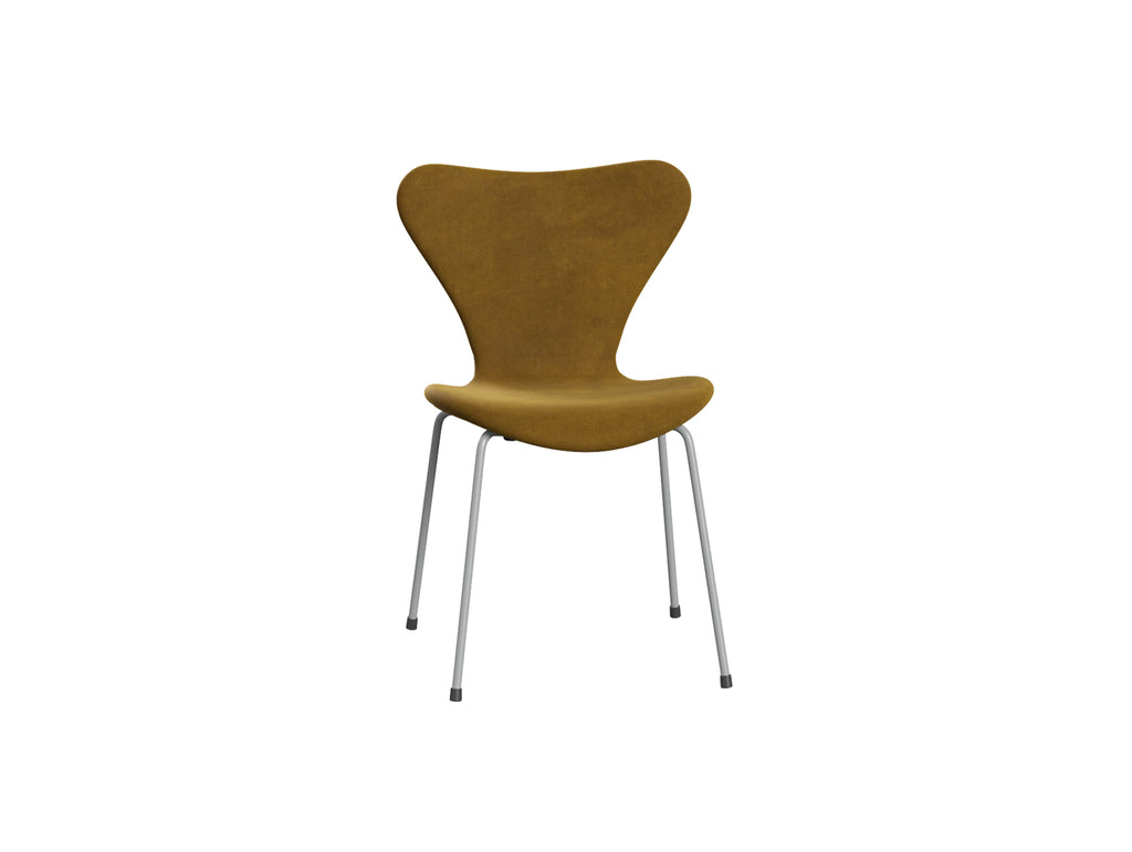 Series 7™ 3107 Dining Chair (Fully Upholstered) by Fritz Hansen - Nine Grey Steel / Belfast Soft Ochre