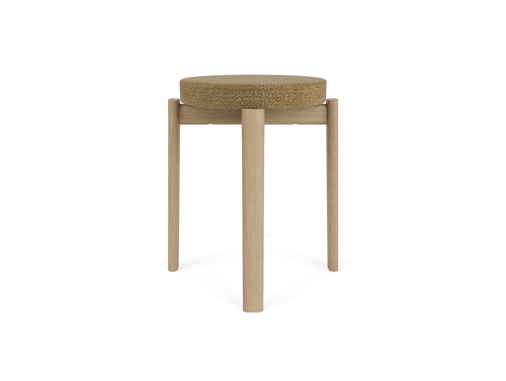 Passage Stool Upholstered by Audo Copenhagen - Oak Base / Barnum Boucle Beige 05