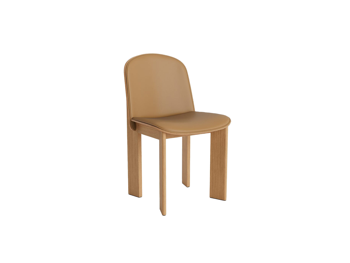 Chisel 65 Chair Front Upholstery by HAY - Oiled Oak / Cognac Grano Leather