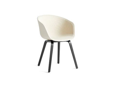 About A Chair AAC 22 - Front Upholstery by HAY - Melange cream 2.0 + Olavi 01 Shell / Black Lacquered Oak Base