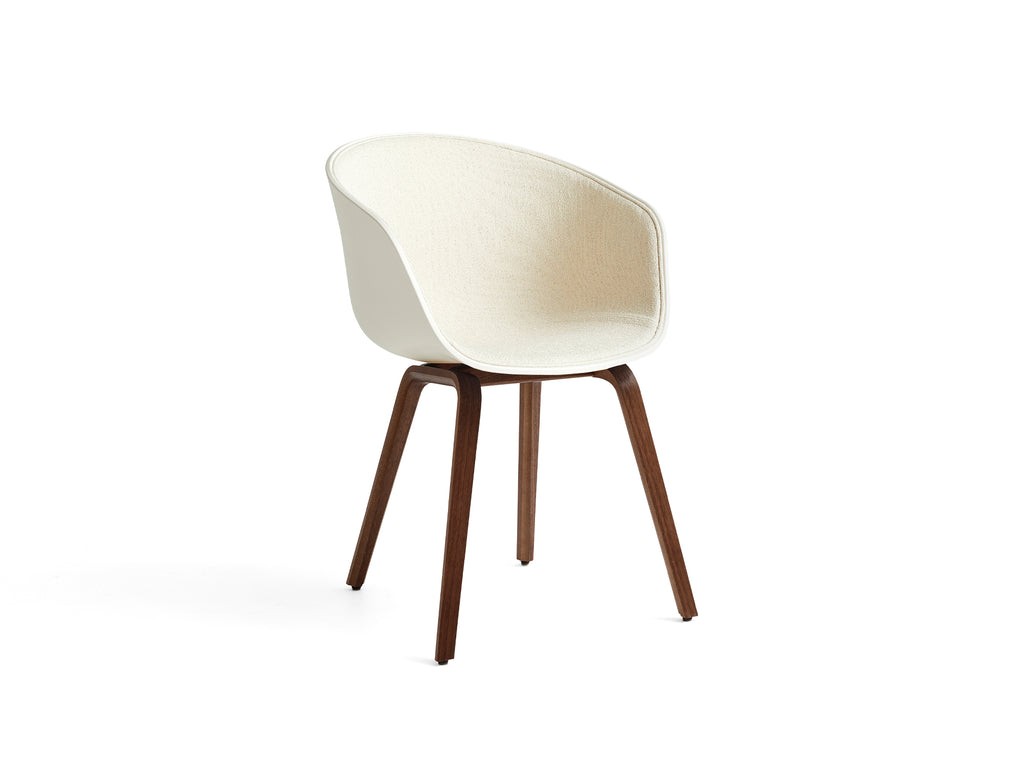 About A Chair AAC 22 - Front Upholstery by HAY - Melange Cream 2.0 + Olavi 01 Shell / Lacquered Walnut Base