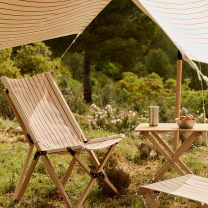 Outdoor Market Folding Chair by HAY - Beige with Red Stripe