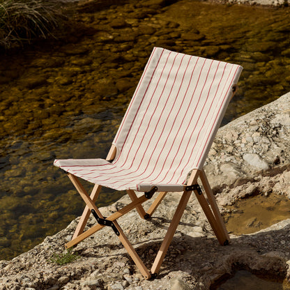 Outdoor Market Folding Chair by HAY - Beige with Red Stripe