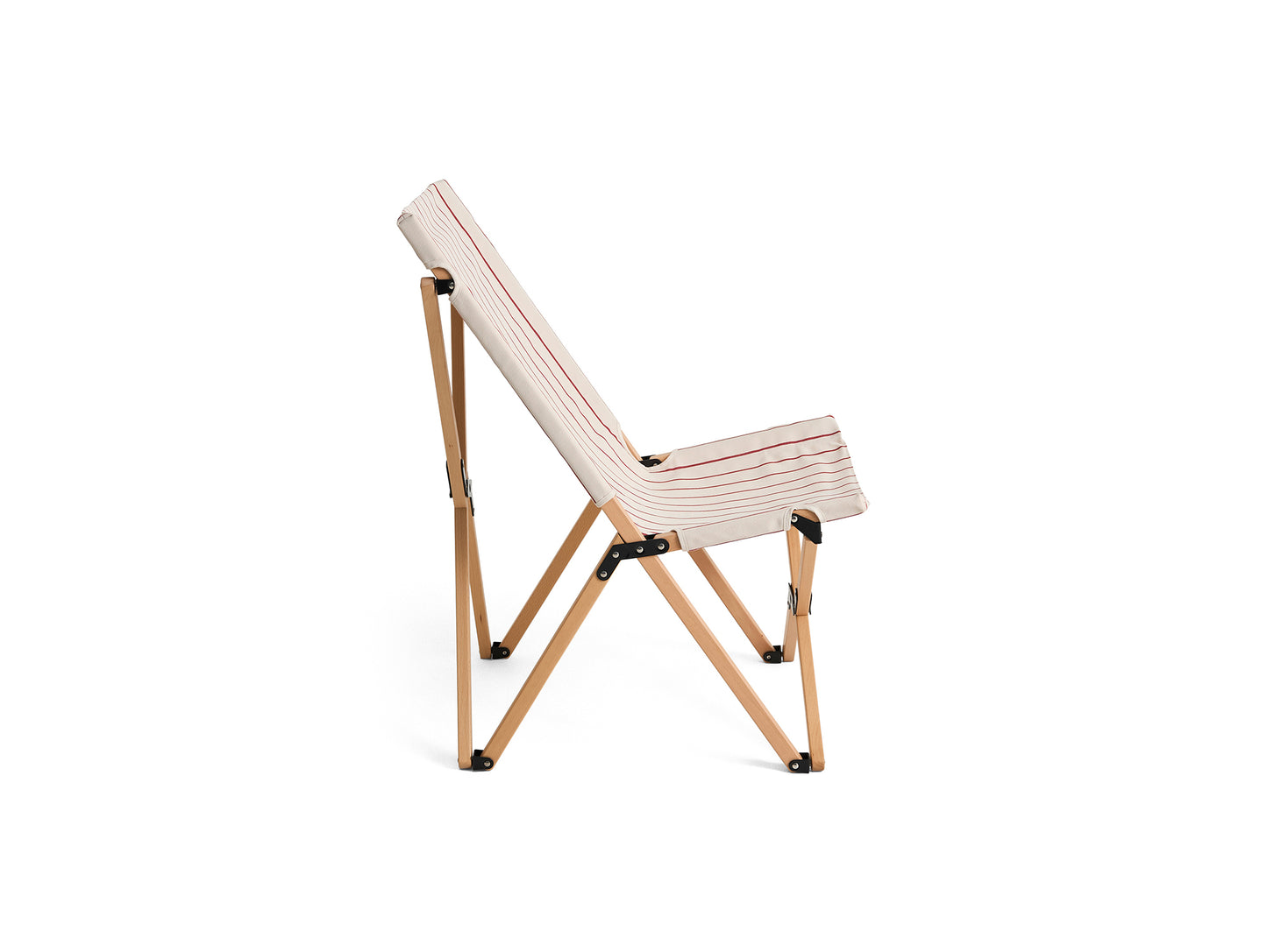 Outdoor Market Folding Chair by HAY - Beige with Red Stripe