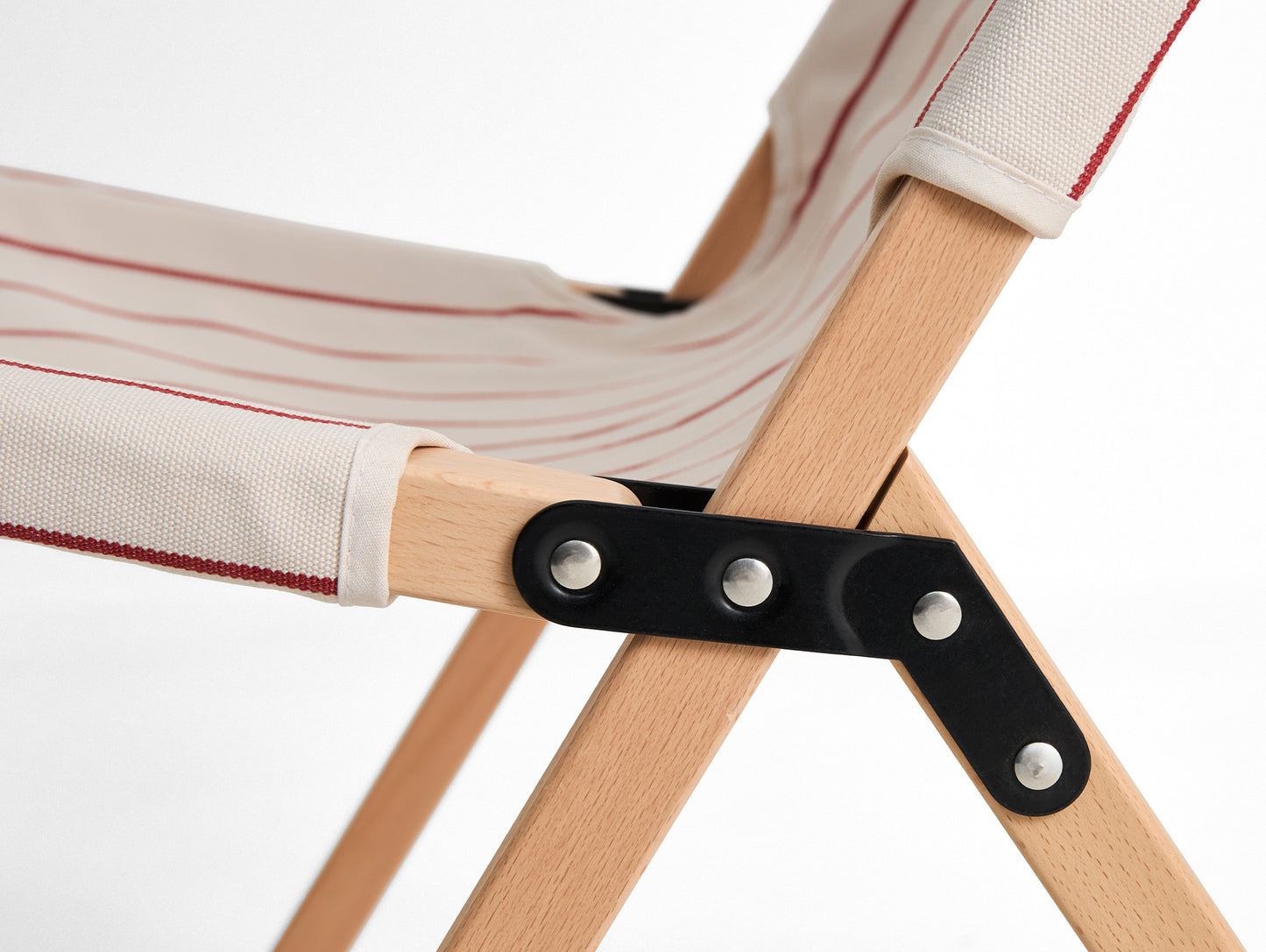 Outdoor Market Folding Chair by HAY - Beige with Red Stripe