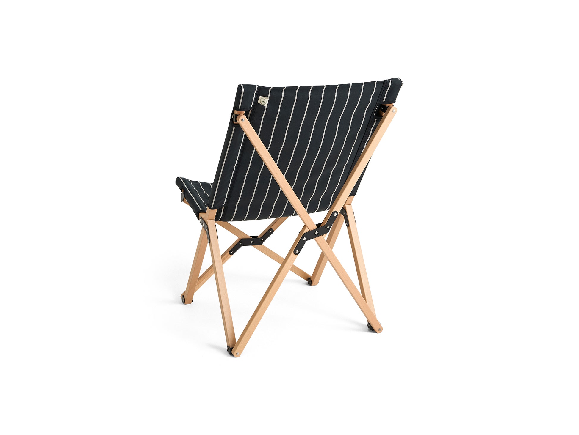Outdoor Market Folding Chair by HAY - Black with Beige Stripe