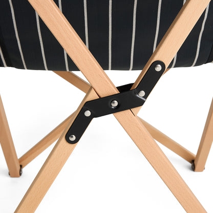 Outdoor Market Folding Chair by HAY - Black with Beige Stripe