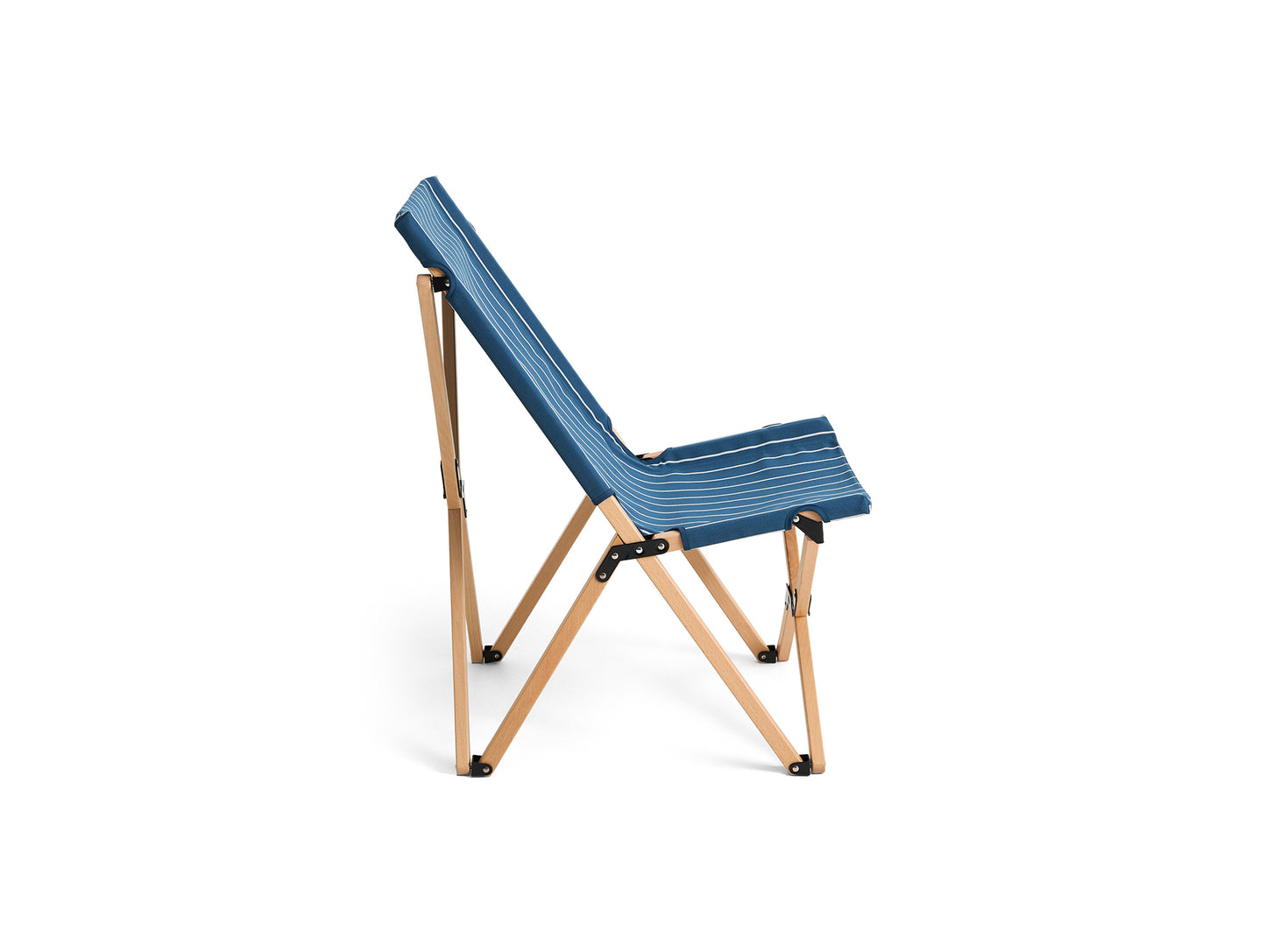 Outdoor Market Folding Chair by HAY - Blue with Beige Stripe