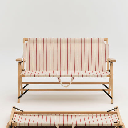 Outdoor Market Folding Sofa by HAY - Beige with Red Stripe