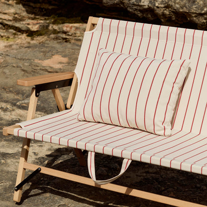 Outdoor Market Folding Sofa by HAY - Beige with Red Stripe