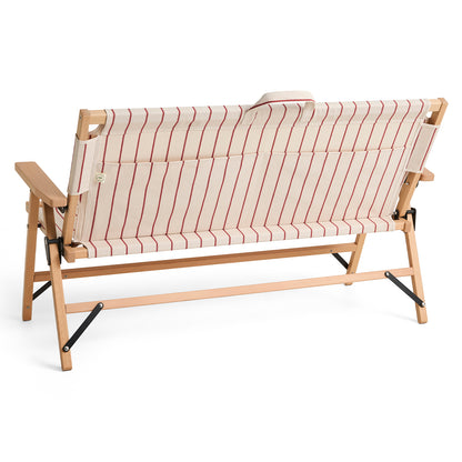 Outdoor Market Folding Sofa by HAY - Beige with Red Stripe