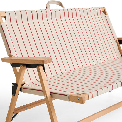Outdoor Market Folding Sofa by HAY - Beige with Red Stripe