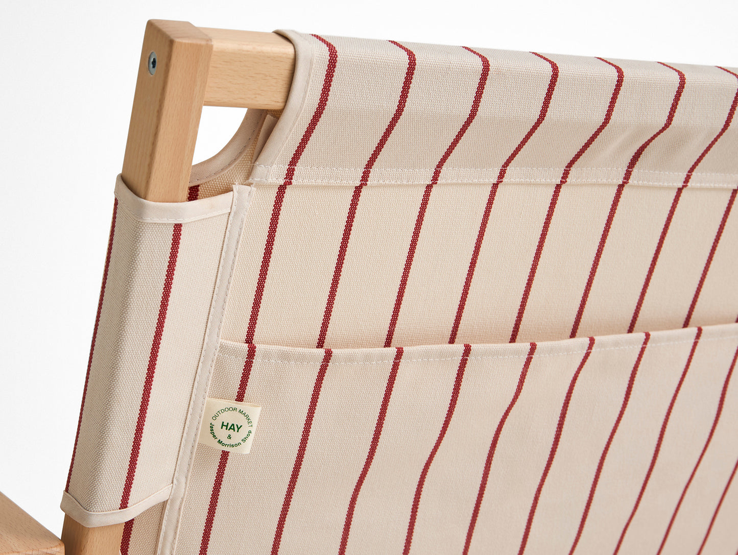 Outdoor Market Folding Sofa by HAY - Beige with Red Stripe