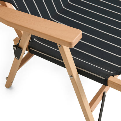 Outdoor Market Folding Sofa by HAY - Black with Beige Stripe
