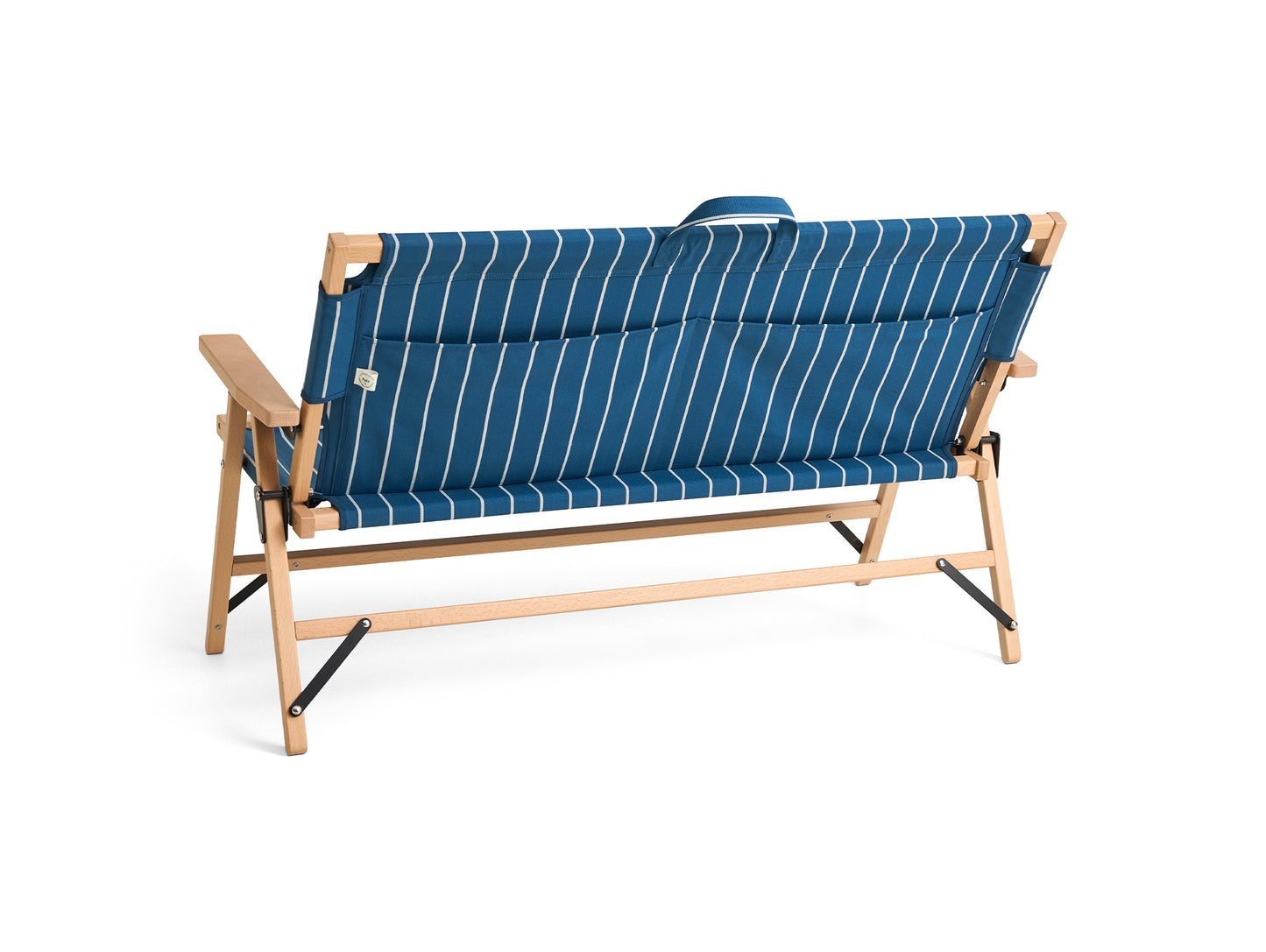 Outdoor Market Folding Sofa by HAY - Blue with Beige Stripe