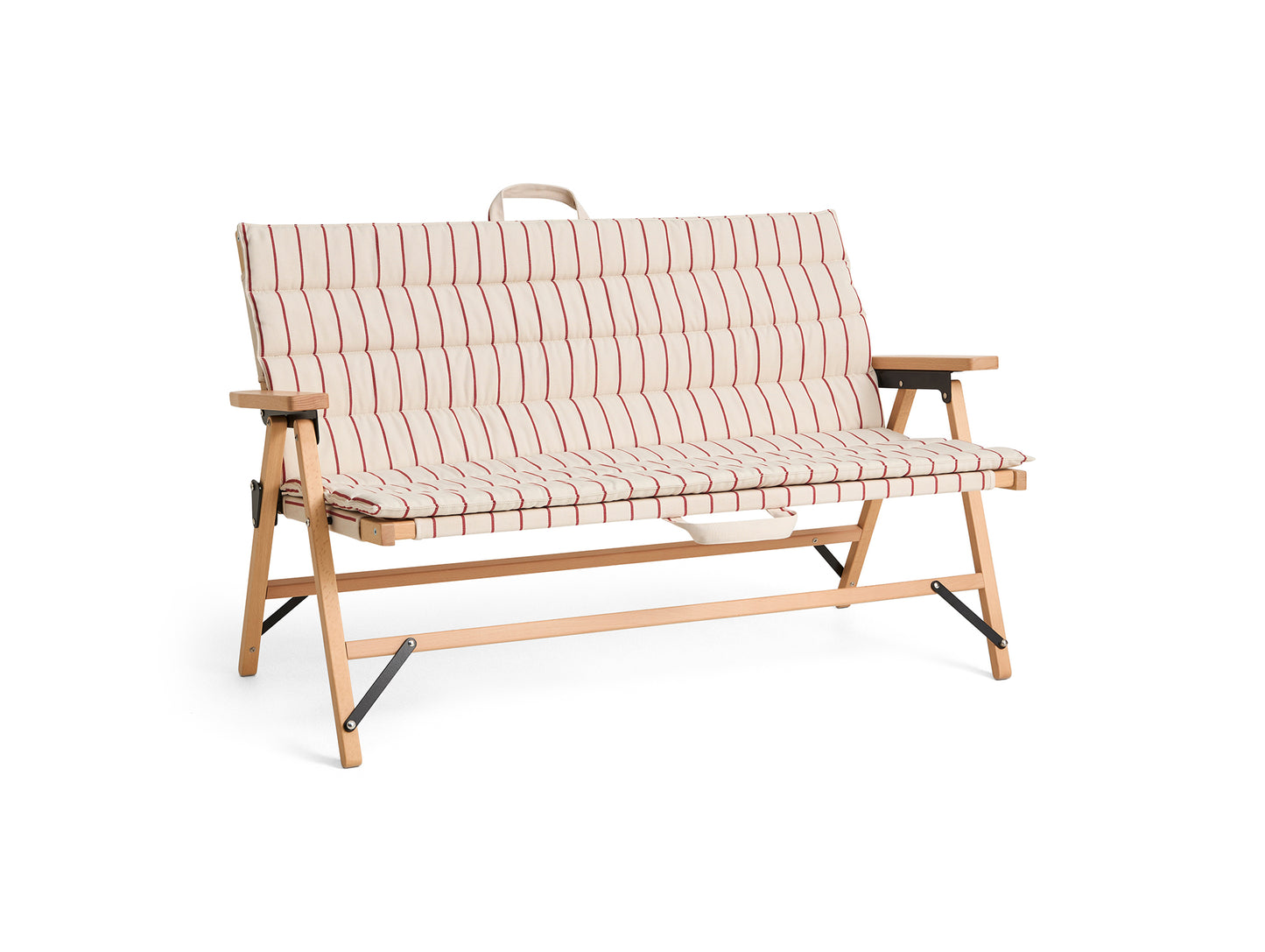 Outdoor Market Folding Sofa Cushion by HAY - Beige with Red Stripe
