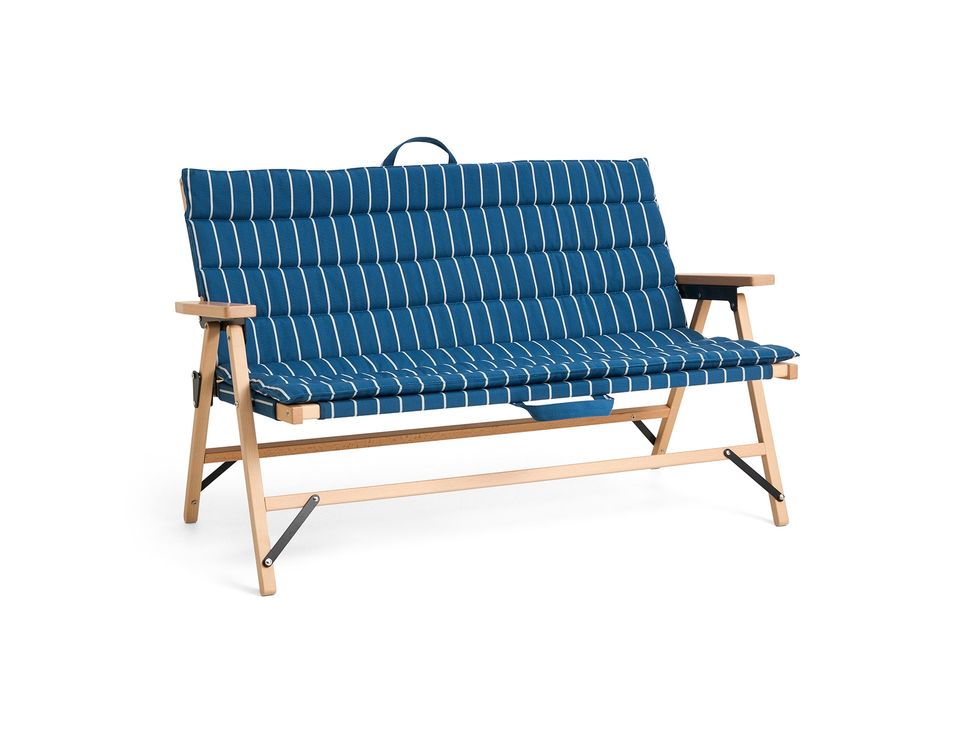 Outdoor Market Folding Sofa Cushion by HAY - Blue with Beige Stripe