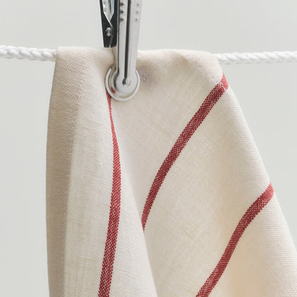 Outdoor Market Tea Towel by HAY - Beige with Red Stripe