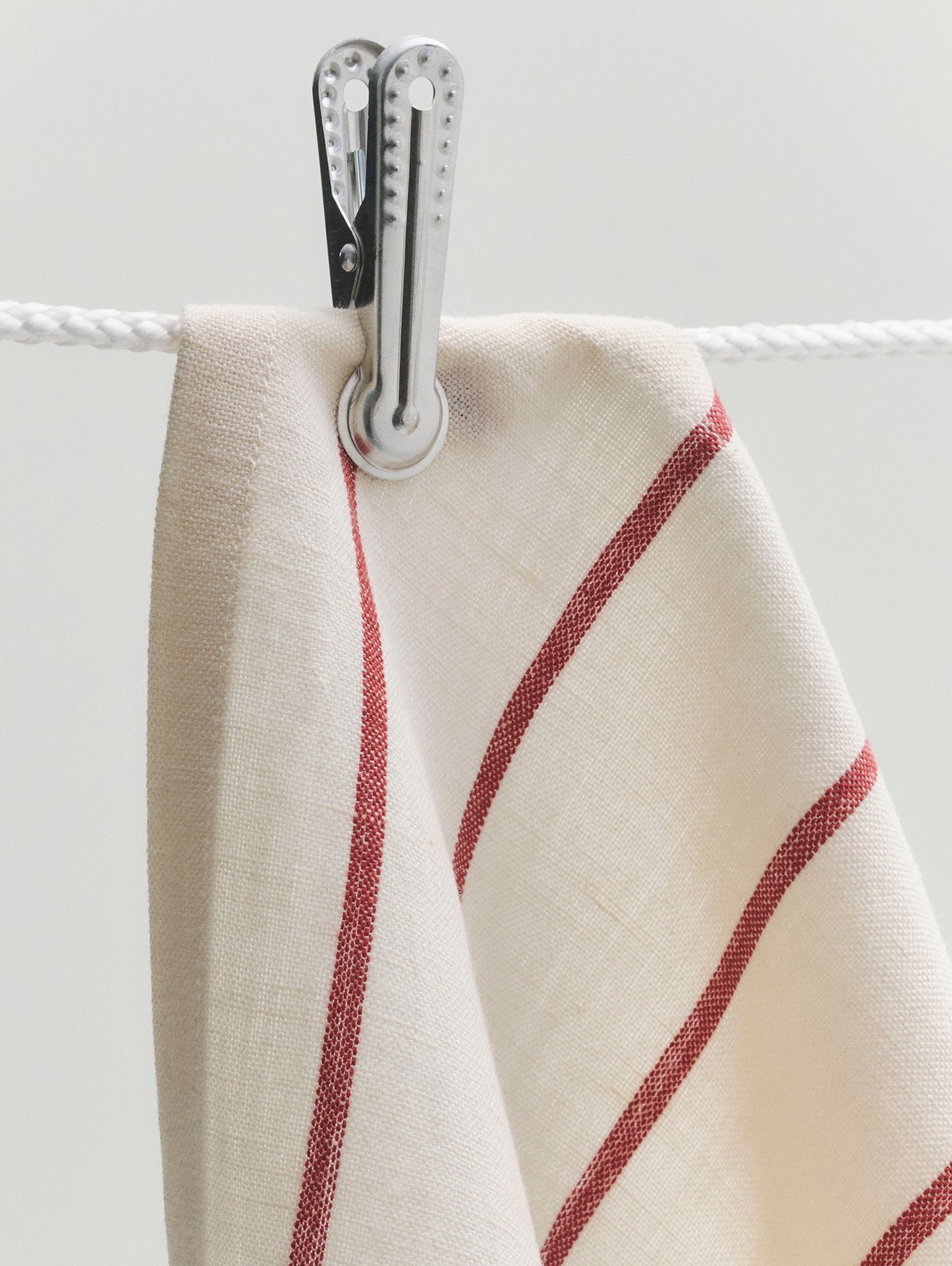 Outdoor Market Tea Towel by HAY - Beige with Red Stripe