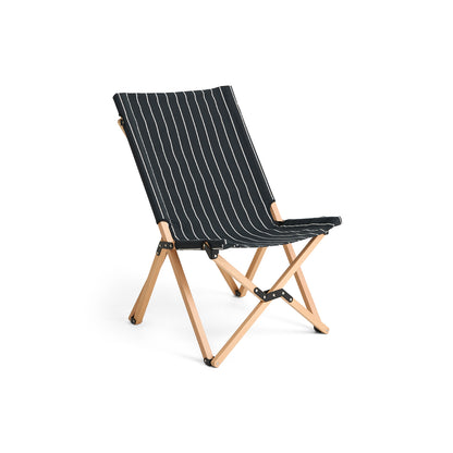 Outdoor Market Folding Chair by HAY - Black with Beige Stripe