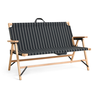 Outdoor Market Folding Sofa by HAY - Black with Beige Stripe