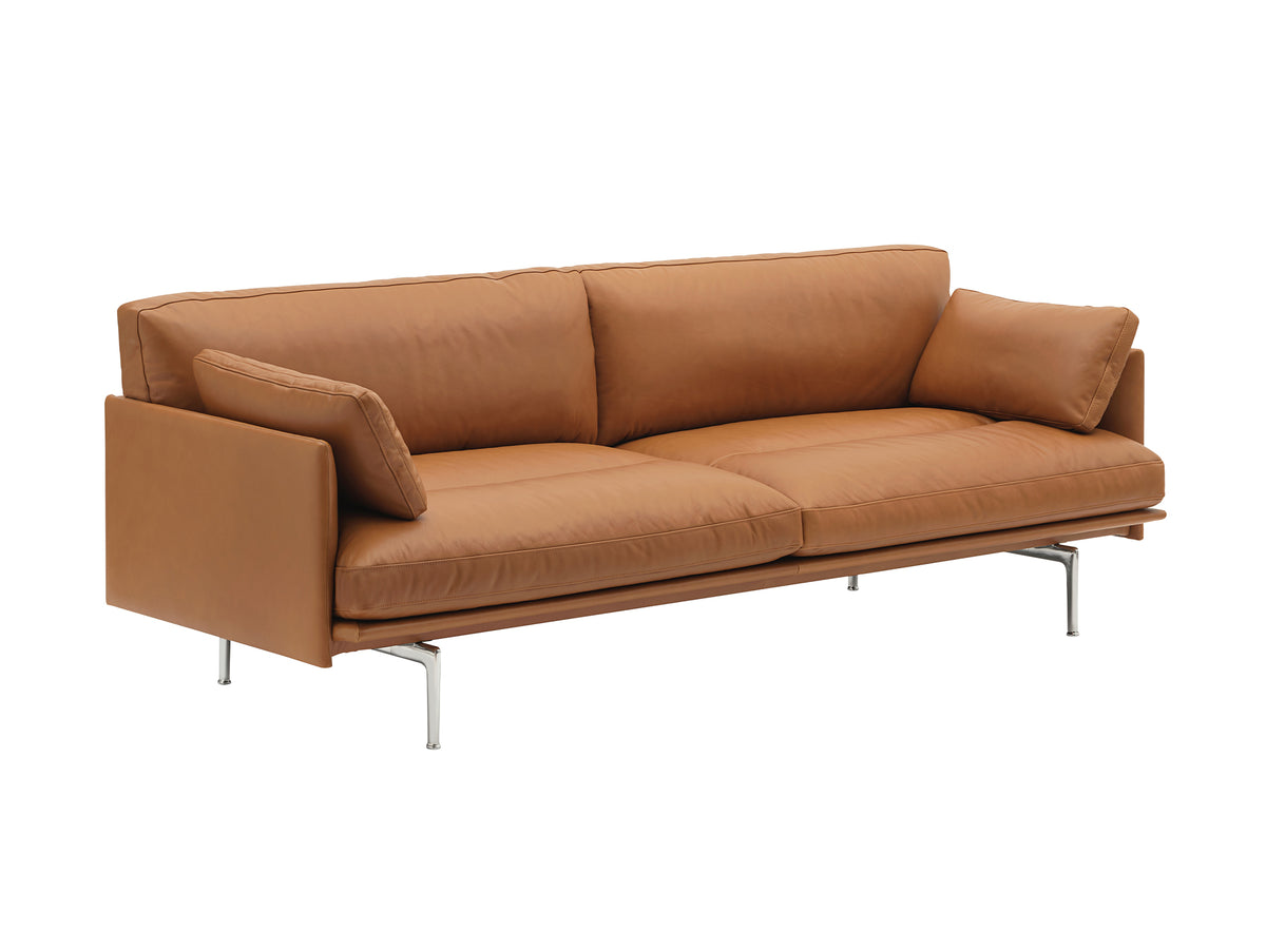 Outline Soft 3-Seater Sofa by Muuto - Cognac Refine Leather