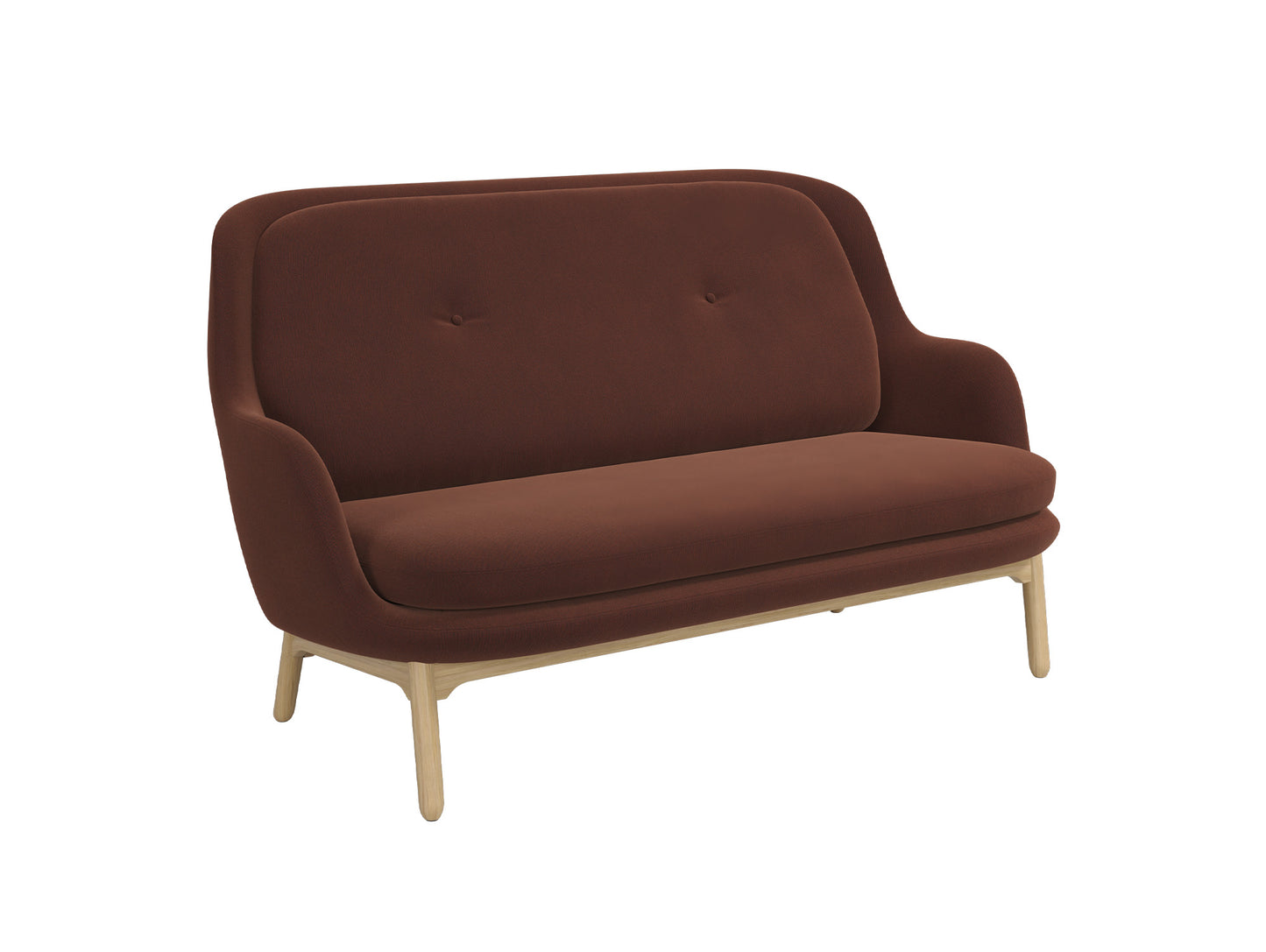 Fri 2-Seater Sofa by Fritz Hansen - JH150/  Christianshavn Dark Orange 1134