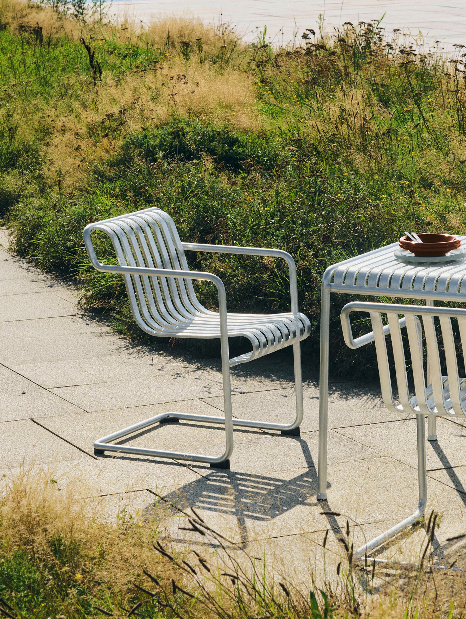 Palissade Cantilever Dining Armchair by HAY - Hot galvanised