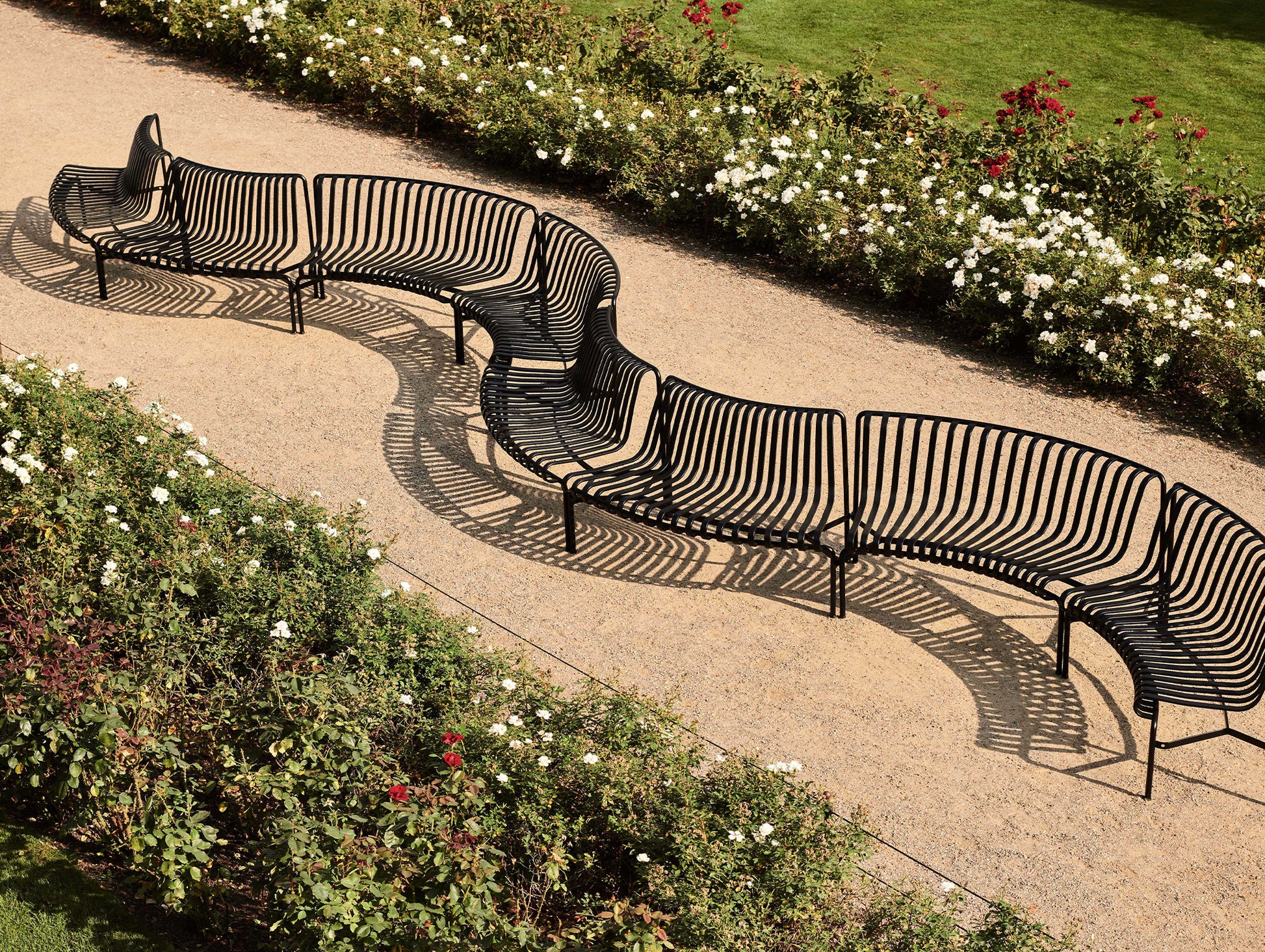 Palissade Park Dining Bench -  In Out Starter Set by HAY - Anthracite