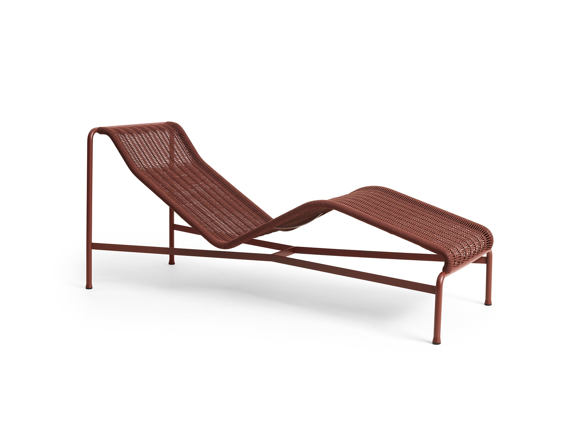 Palissade Cord Chaise Longue by HAY - Iron Red Cord