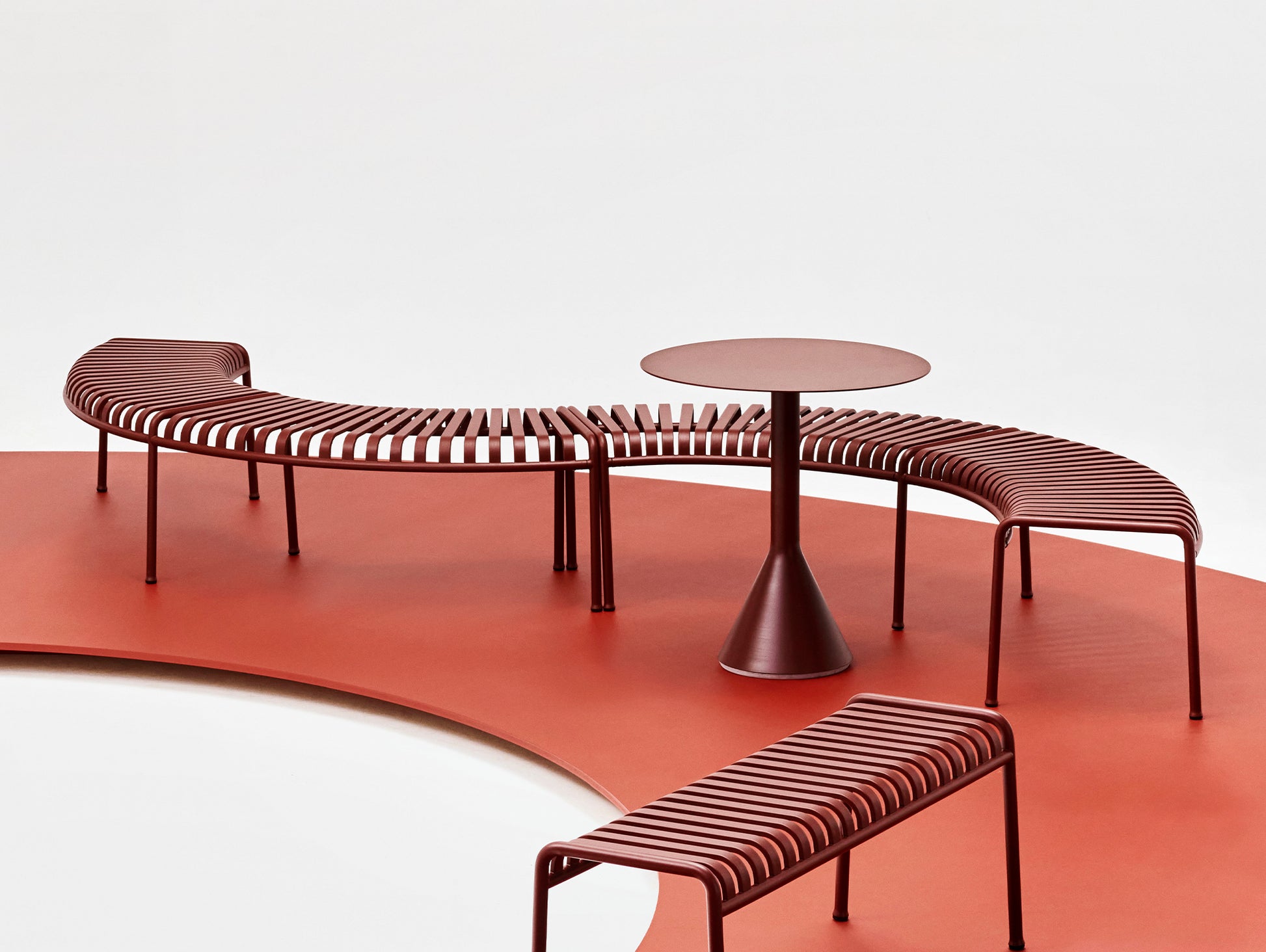 Palissade Park Bench by HAY - Iron Red
