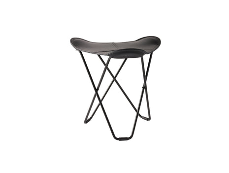 Pampa Flying Goose Stool by Cuero - Black Frame / Black Leather