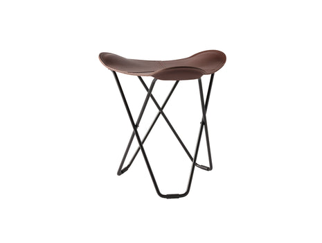 Pampa Flying Goose Stool by Cuero - Black Frame / Chocolate  Leather