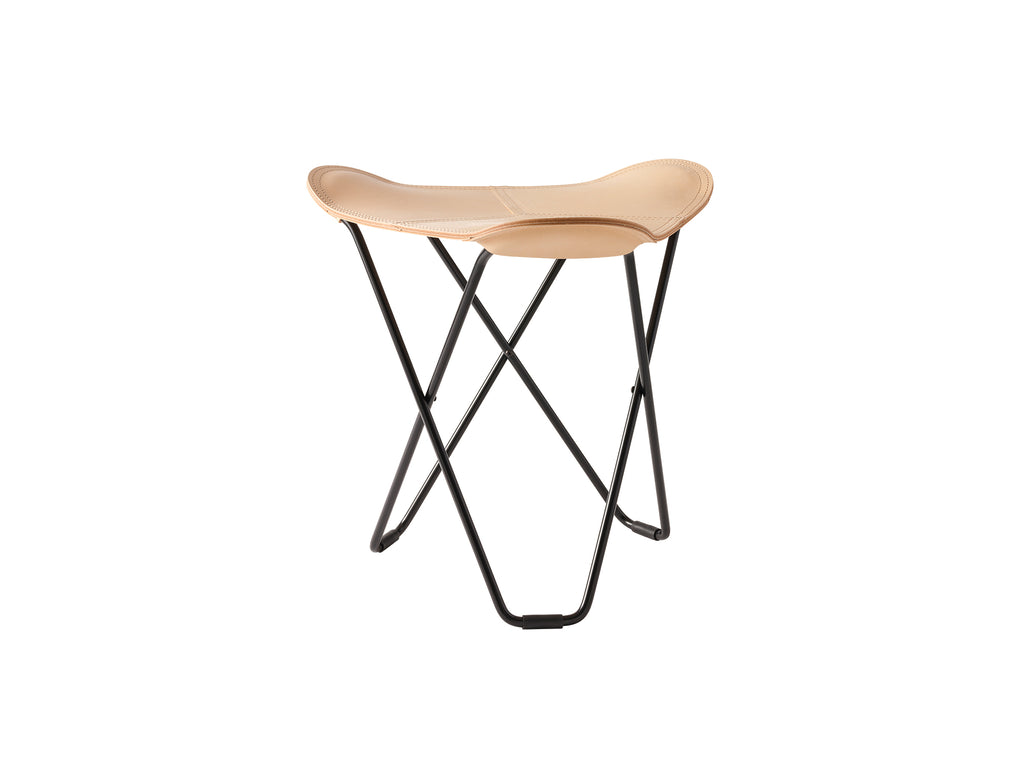 Pampa Flying Goose Stool by Cuero - Black Frame / Crude Leather