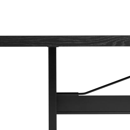 Passerelle Table by HAY - Black Linoleum Tabletop / In Black Oak Frame / Ink Black Crossbar