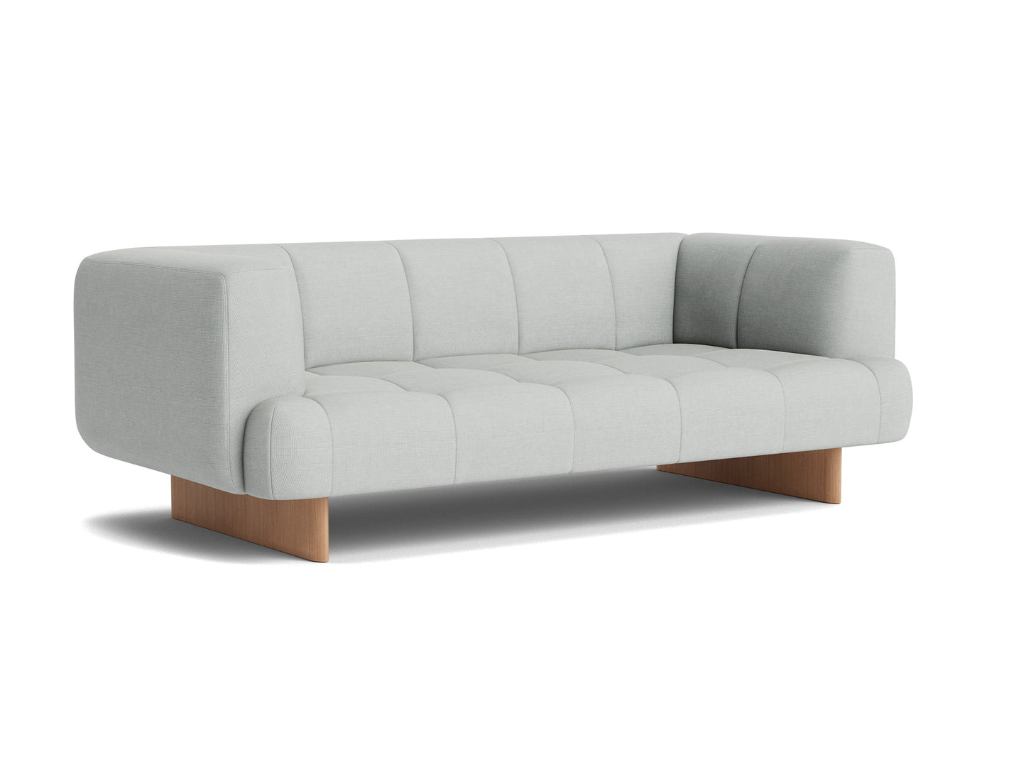 Quilton Lift 2-Seater Sofa by HAY - Lacquered Oak / Naveli 113