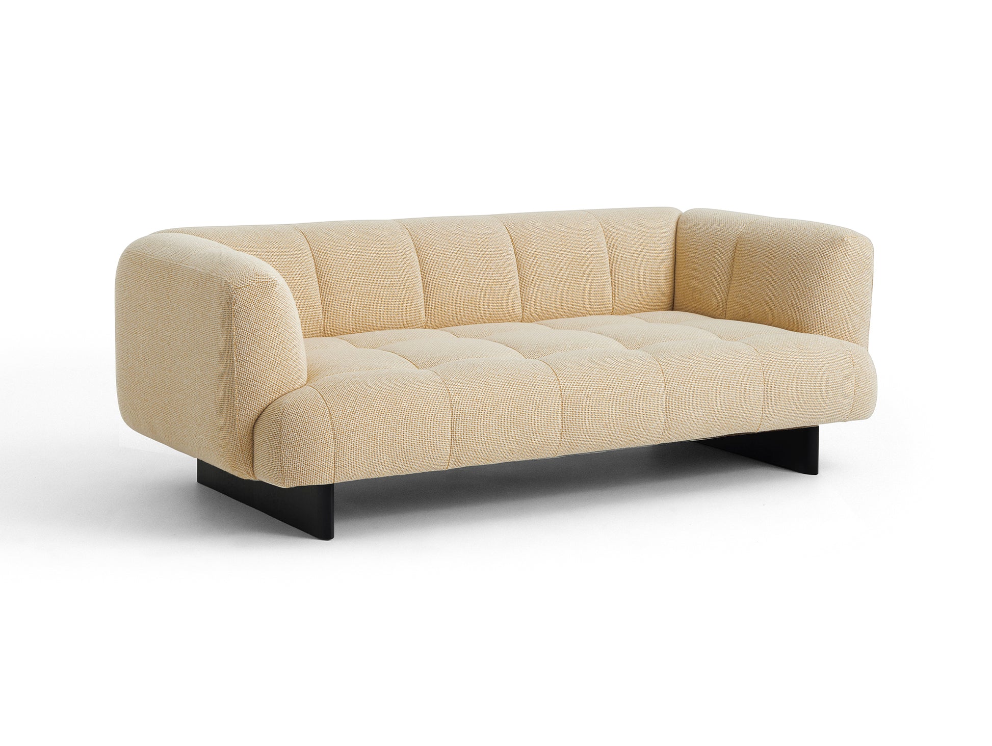 Quilton Lift 2-Seater Sofa by HAY - Black Lacquered Oak / Tartaglia 857