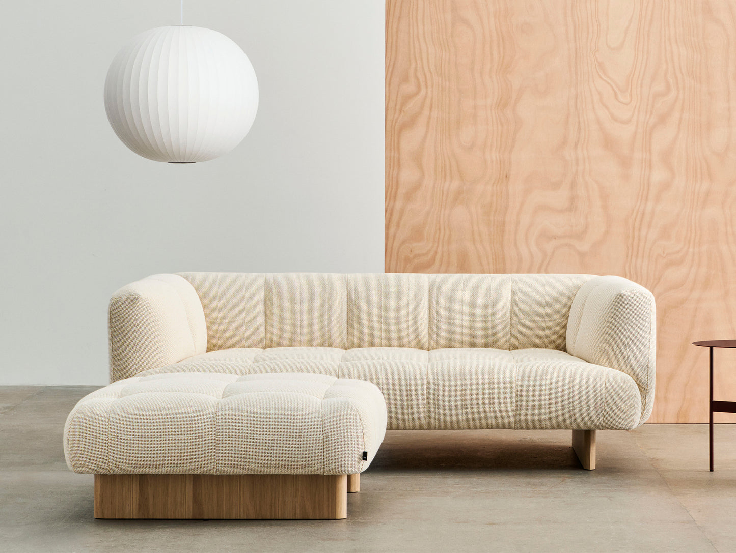 Quilton Lift 2-Seater Sofa by HAY - Lacquered Oak / Tartaglia 857