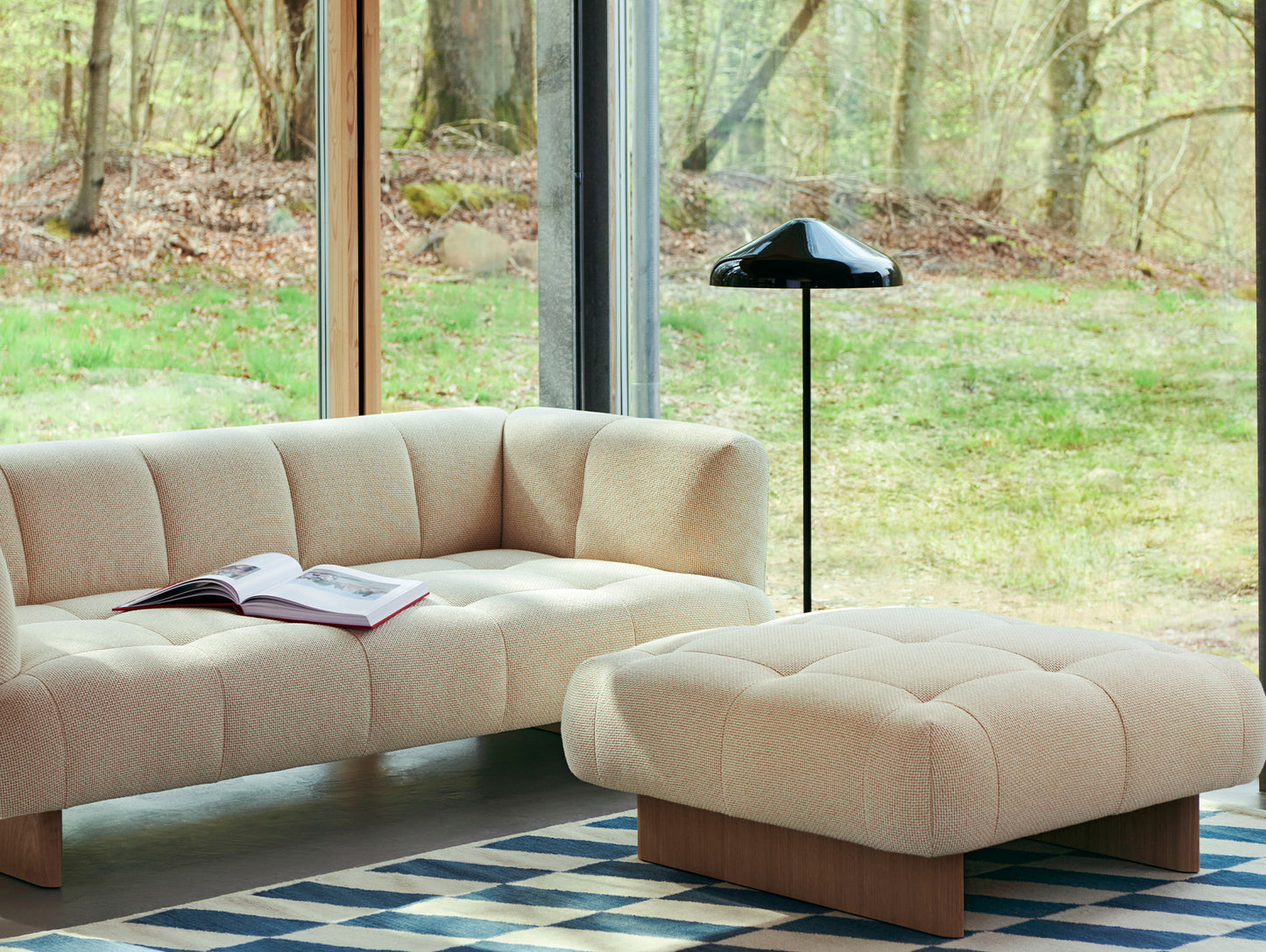 Quilton Lift 2-Seater Sofa by HAY - Tartaglia 857 / Lacquered Oak Base