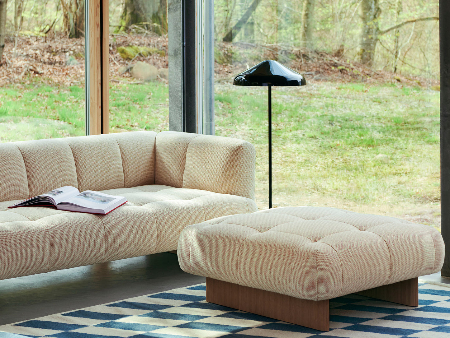 Quilton Lift 3-Seater Sofa by HAY  - Lacquered Oak / Tartaglia 857