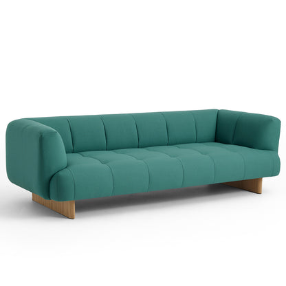 Quilton Lift 3-Seater Sofa by HAY - Lacquered Oak Base / Naveli 953