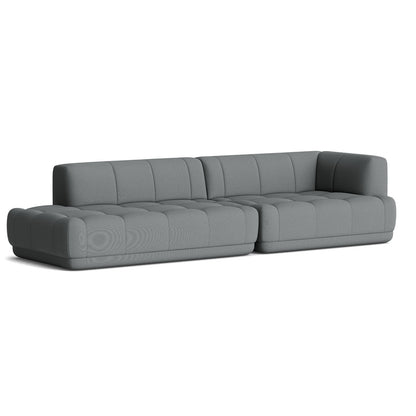 Quilton Sofa - Combination 10 by HAY - Right Armrest / Steelcut Trio 153