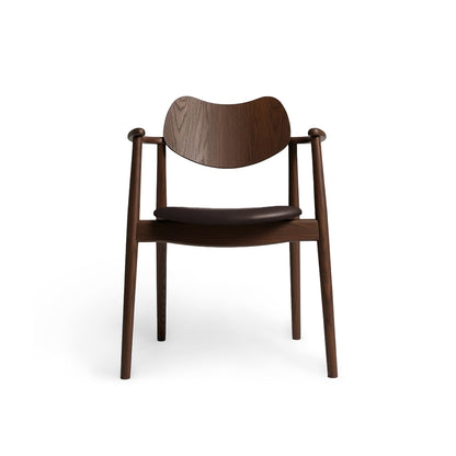 Regatta Chair Seat Upholstered by Ro Collection - Smoked Oak / Rio Chocolate Leather