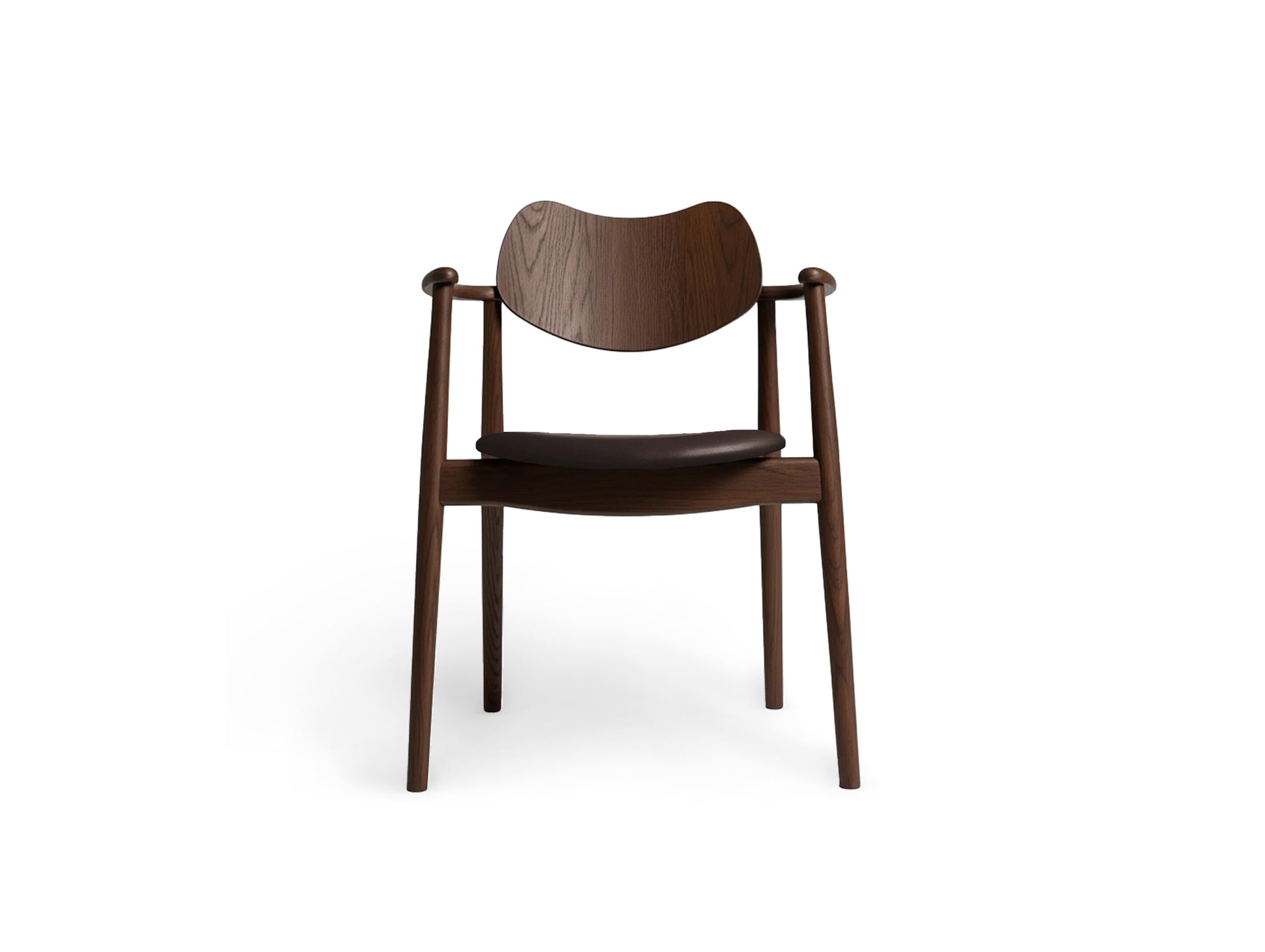 Regatta Chair Seat Upholstered by Ro Collection - Smoked Oak / Rio Chocolate Leather