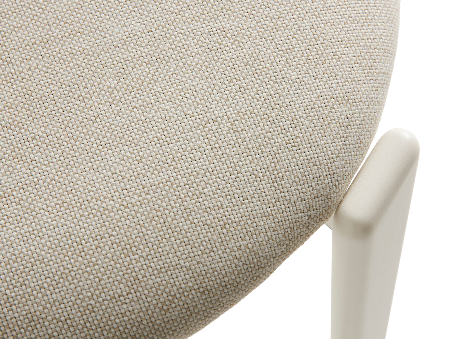 Rey Chair Upholstered by HAY -  Cream White Lacquered Beech / Mode 011