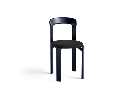 Rey Chair Upholstered by HAY - Deep Blue Lacquered Beech / Steelcut 190