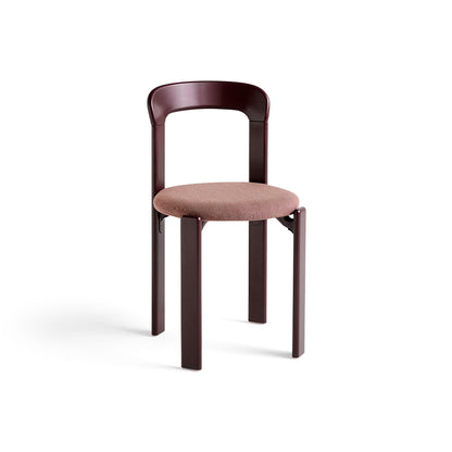 Rey Chair Upholstered by HAY - Grape Red Lacquered Beech / Steelcut Trio 416