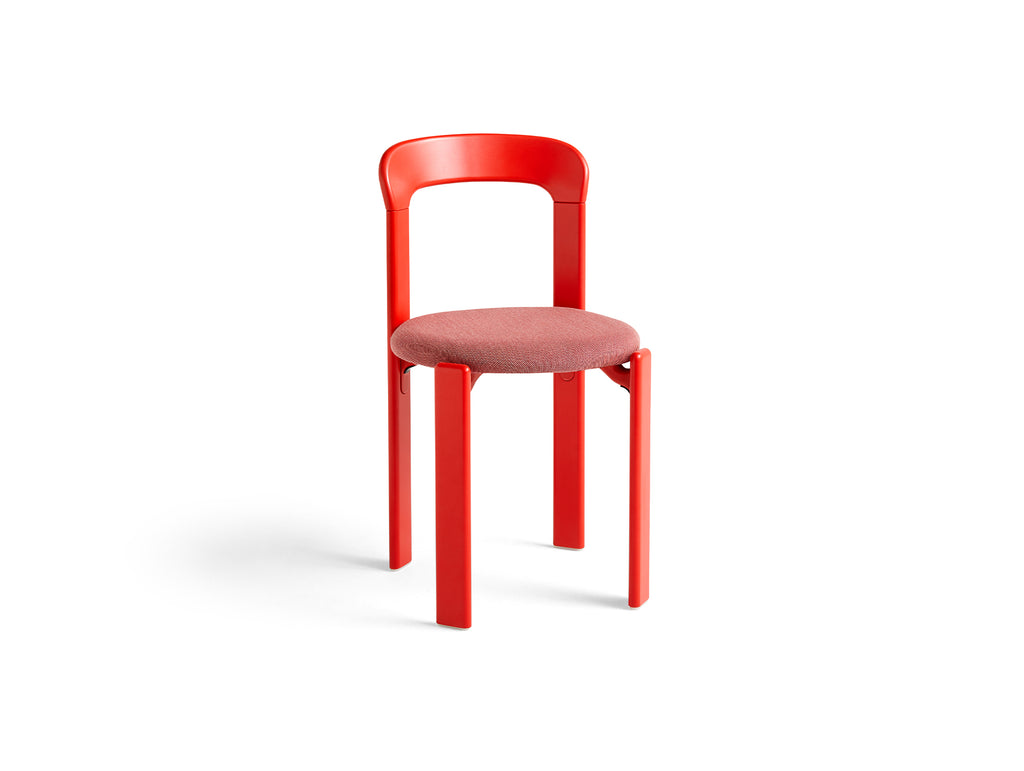 Rey Chair Upholstered by HAY - Scarlet Red Lacquered Beech / Steelcut Trio 636